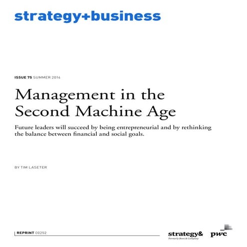 Management in the Second Machine Age