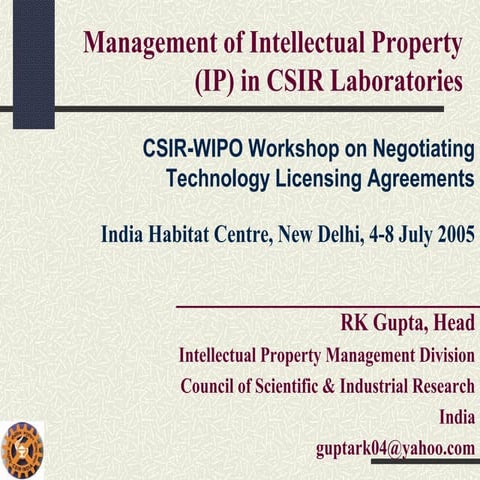Management ip csir (1) | PPT