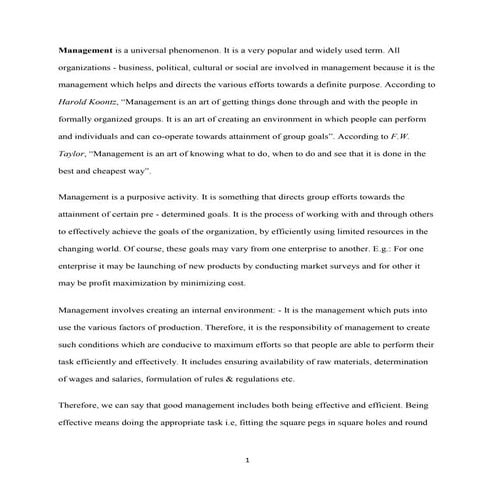 Management is a universal phenomenon