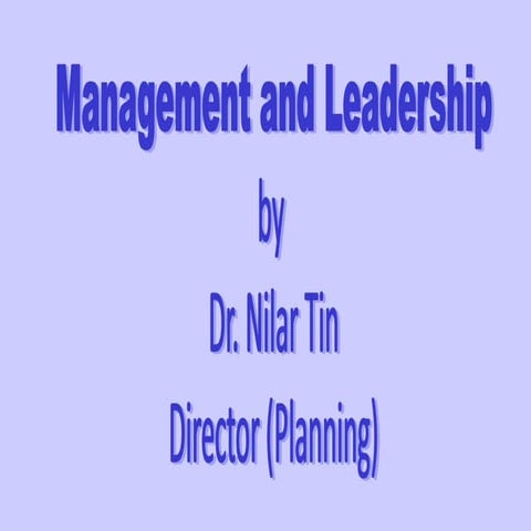 Management & leadership leprosy 7th july