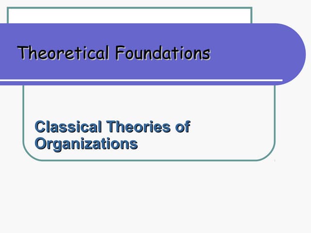 Management learning   classical approaches