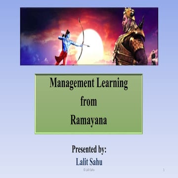 Management Learning from Ramayana by Lalit Sahu