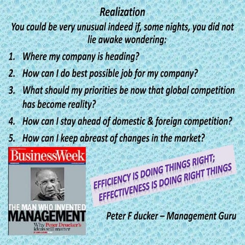 Peter F Drucker's Mantra for success
