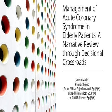 Management of Acute Coronary Syndrome in Elderly Patients A Narrative ...