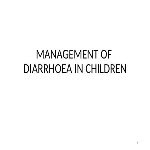 IMNCI: Diarrhoea | PPTX