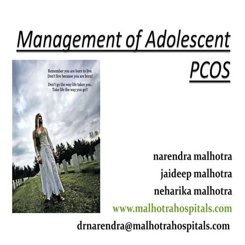 Management of adolescent pcosfinal