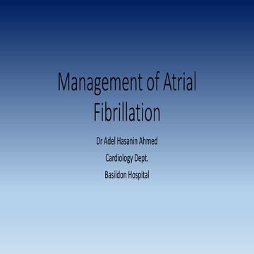 Management of atrial fibrillation (summary)