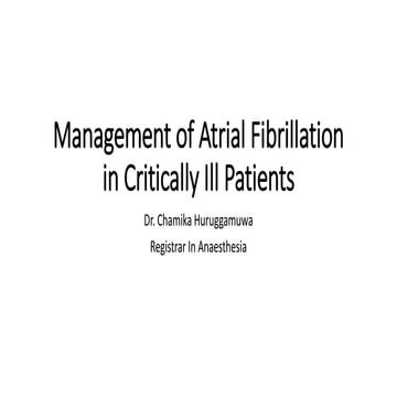 Management of atrial fibrillation in critically ill patients