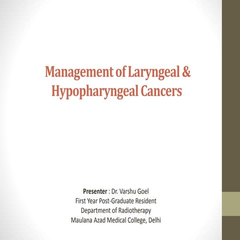 Management of ca larynx and hypopharynx