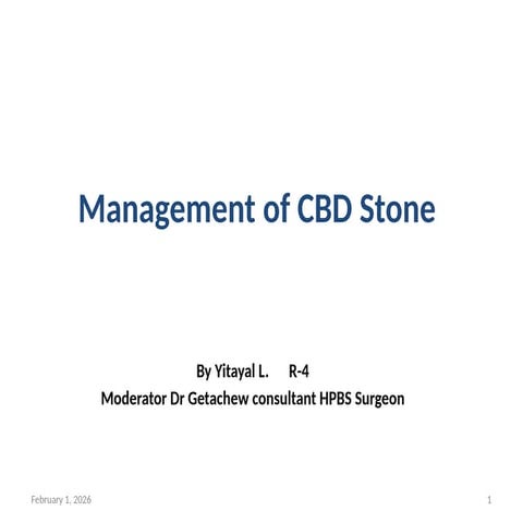 Laparoscopic CBD Exploration | PDF