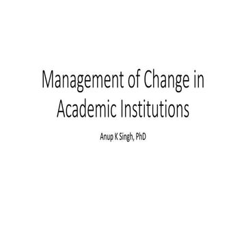 Management of change in academic institutions | PPTX