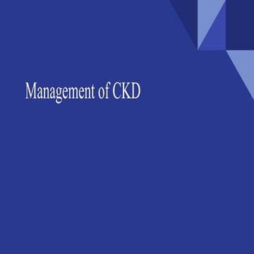 Management of CKD