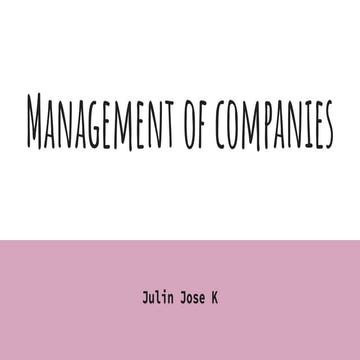 Management of Companies. A study  on law