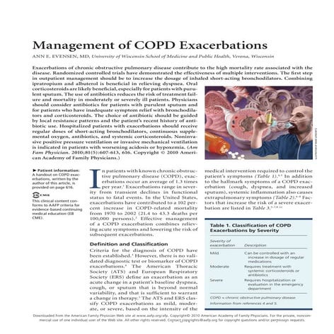 Management of copd exacerbations | PDF