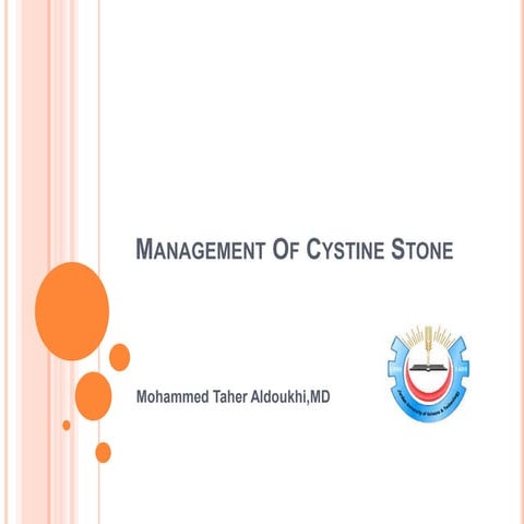 Management of cystine stone