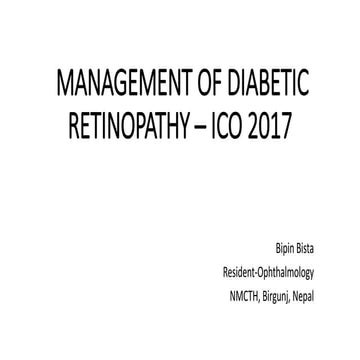 Management of diabetic retinopathy