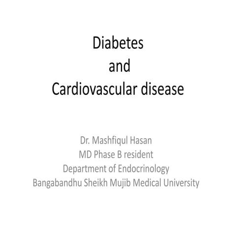 Diabetes and Cardiovascular Disease