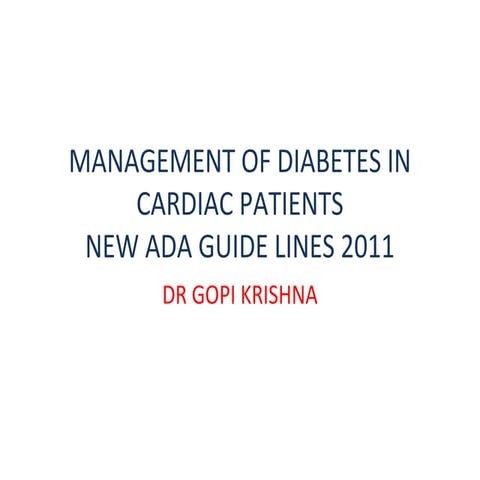 Management of diabetes  in heart disease