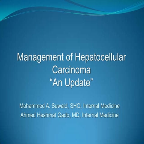 Management of HCC, an update