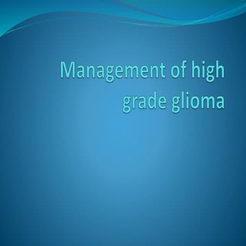 HIGH GRADE GLIOMA MANAGEMENT
