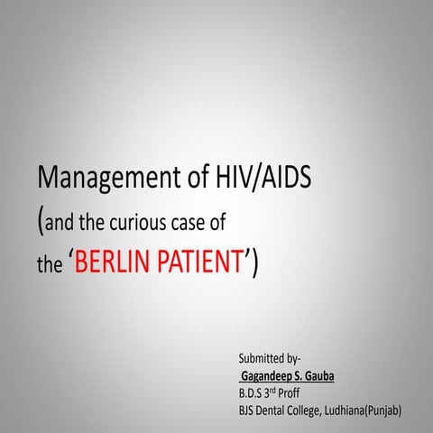 Management of HIV(proper) | PPTX