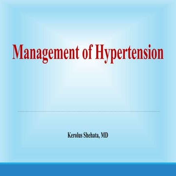 Management of hypertension