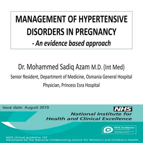 Management of hypertensive disorders in pregnancy