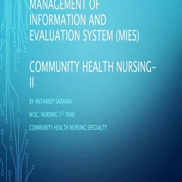 Management of information and evaluation system