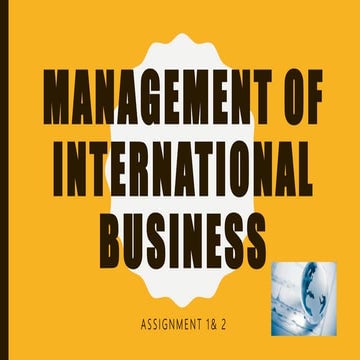 Management of international business