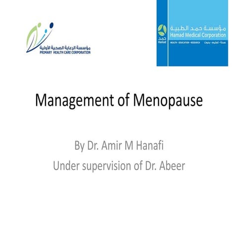 Management of menopause