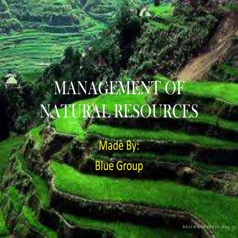 Management of natural resources priti