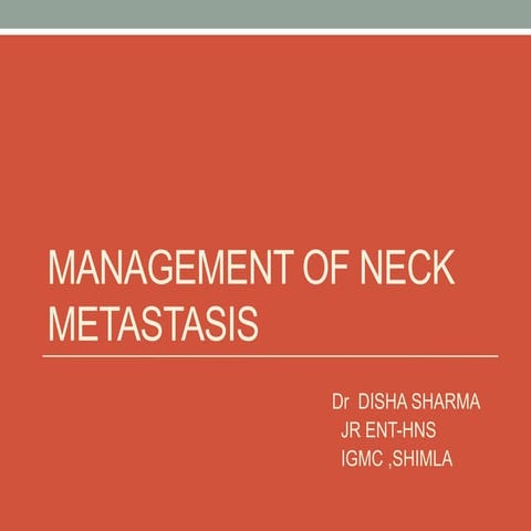 Management of neck metastasis (1)