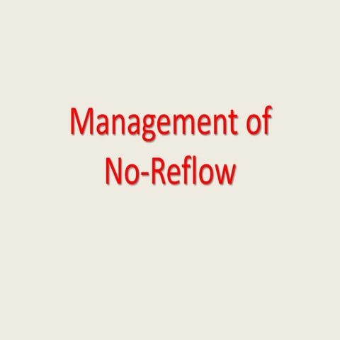 Management of no reflow