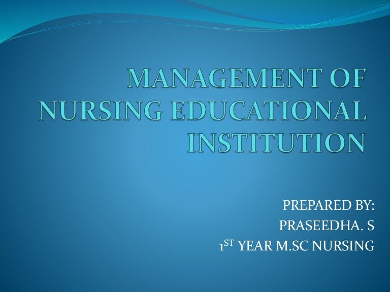 Management of nursing educational institution