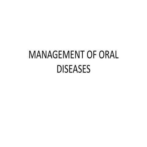 Comprehensive Management of Oral Diseases and Lesions | PDF
