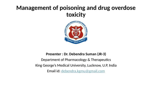 Management of posioning and drug overdose toxicity.pptx