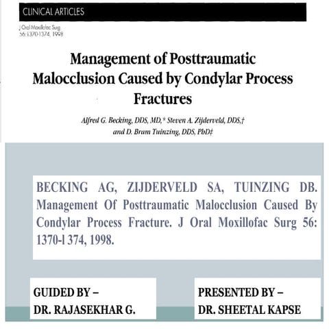 Management of posttraumatic malocclusion caused by condylar process fracture