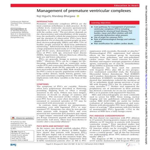 Management of premature ventricular complexes