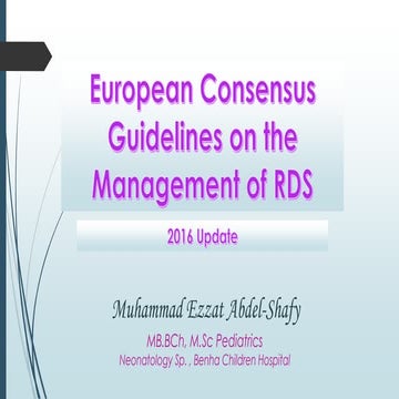 Management of RDS, by Muhammad Ezzat Abdel-Shafy MB.BCh, M.Sc ...