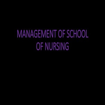 Management of school of nursing