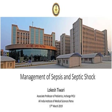 Management of sepsis and septic shock | PPTX