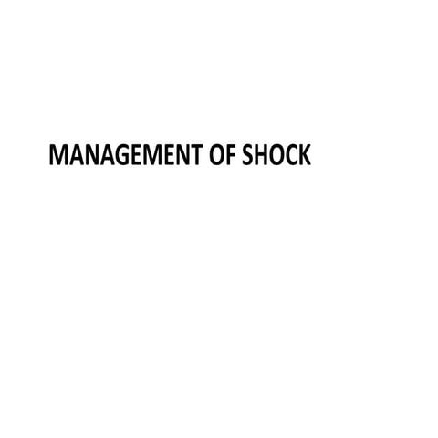 seminar on Management of shock | PPTX