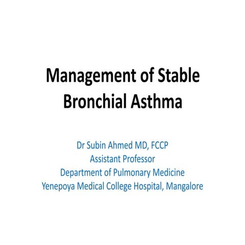 Management of Stable Asthma