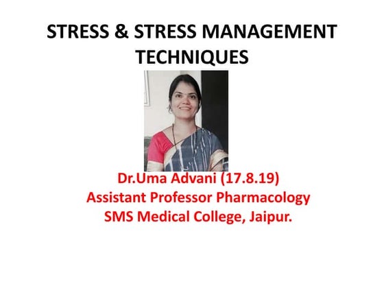Stress Management At Workplace | PDF