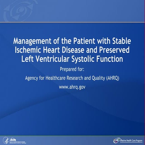 Management of the Patient with Stable Ischemic Heart Disease and Preserved Le...