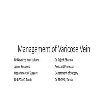 Management of varicose vein presentation