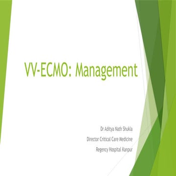 management of Veno Venous ECMO presentation