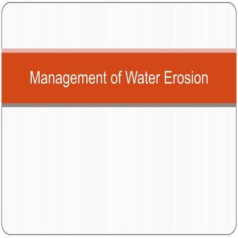 Management of water erosion (1)