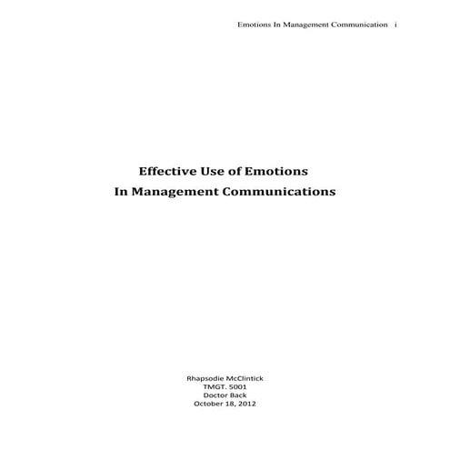 Management Communication Paper