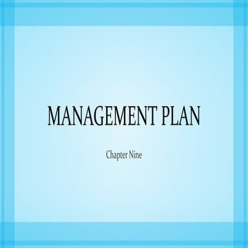 Management plan